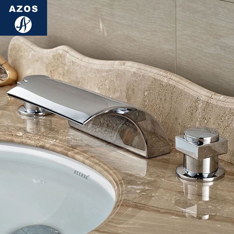 Azos Split FaucetWaterfall латунный хромированный переключатель холодной и горячей воды