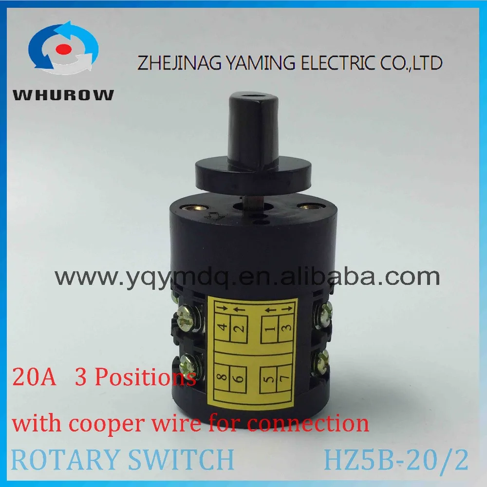 Rotary switch HZ5B-20/2 with cooper wire changeover cam combination Ith 20A Ui 500V 50Hz 2 poles sliver point contacts | Обустройство