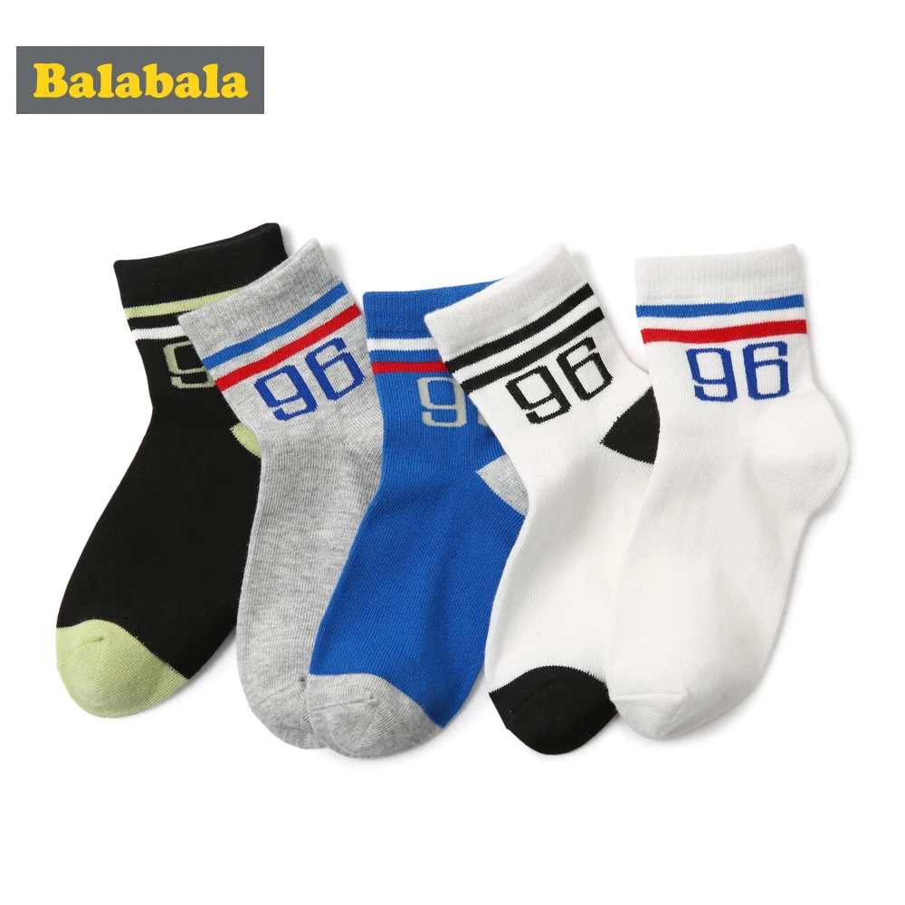 Balabala 5 пар/лот носки для девочек Однотонные детские носочки на высоком каблуке