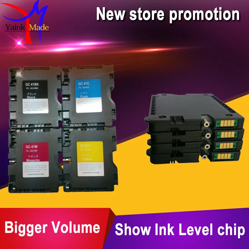 4 PK (BK C M Y) GC-41 чернильные картриджи для Ricoh Aficio SG 3110DN SG3110DNw SG2100 SG2100L SG7100 SG7100DN с чипом |