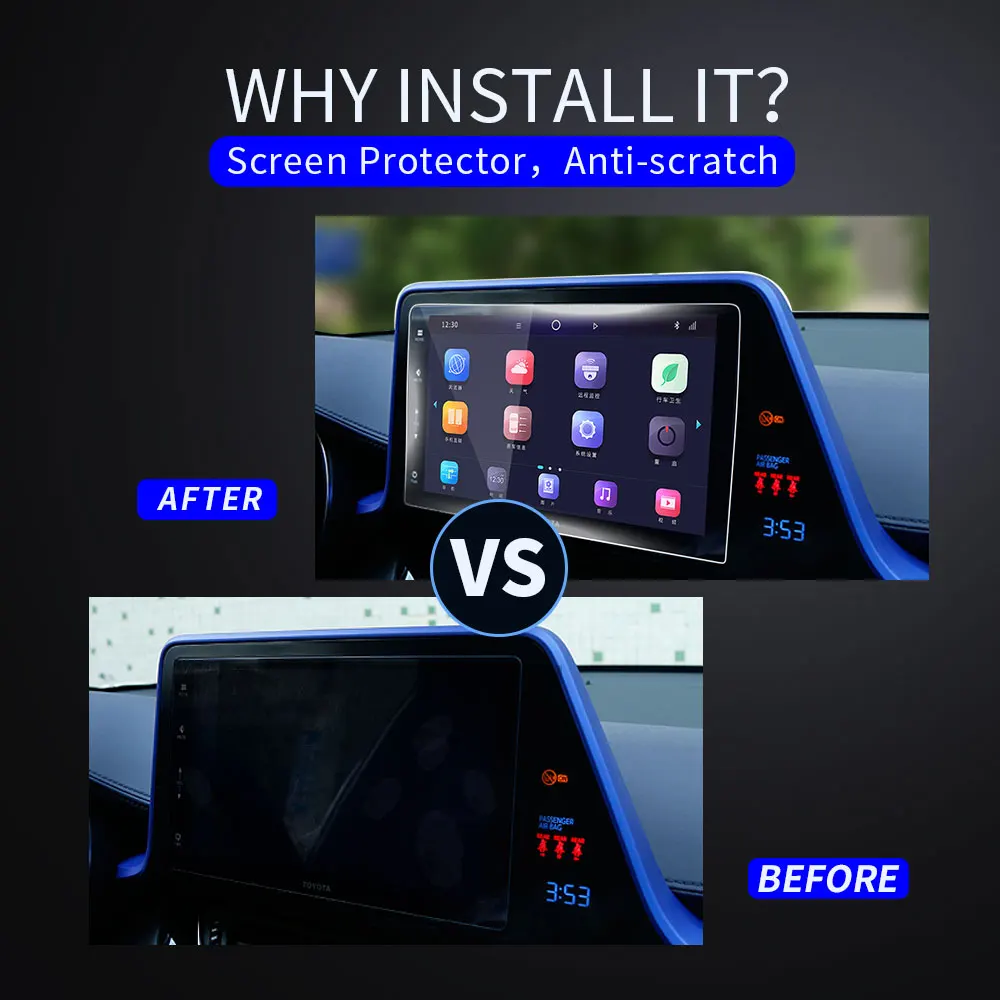 Accessories for Toyota CH-R CHR 2016 2017 2018 10.2inch Car GPS Navigation Tempered Glass Screen Protector Steel Protective Film |