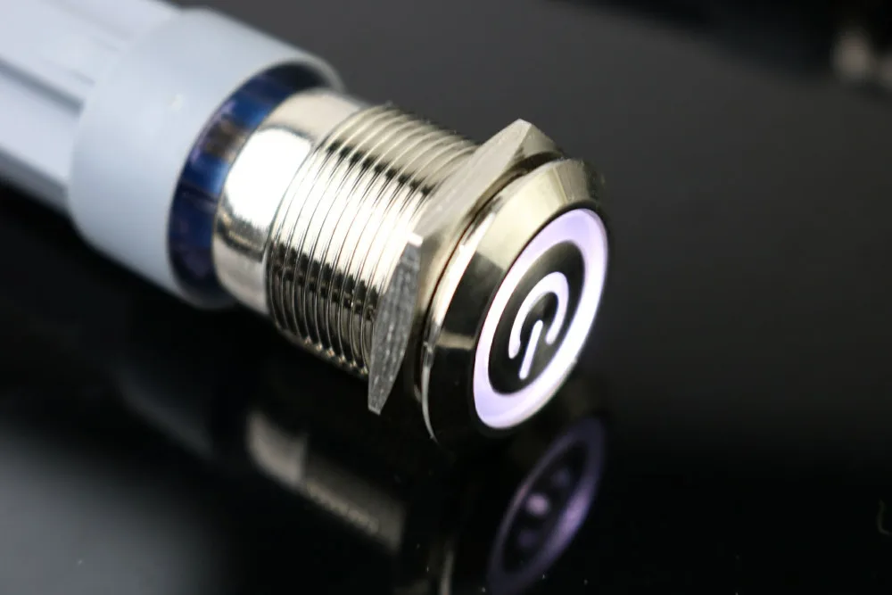 19mm Metal Stainless Steel Momentary Horn Push Button Switch LED 12V 24V 220V Waterproof Car Auto Engine PC Power Start Starter |