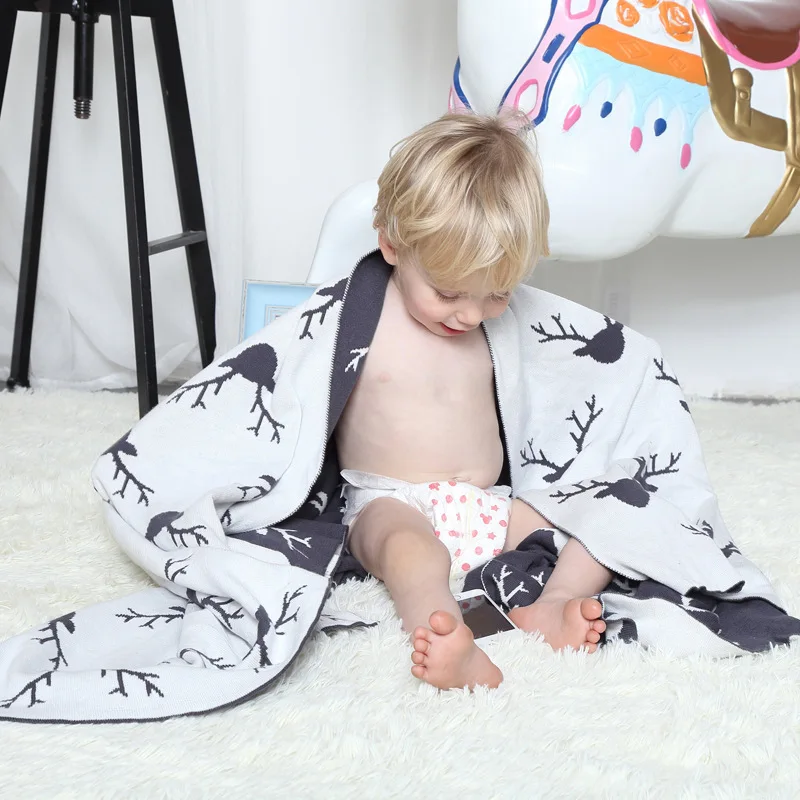 2017 детское трикотажное одеяло с рисунком козы из мультфильма Мягкое хлопковое