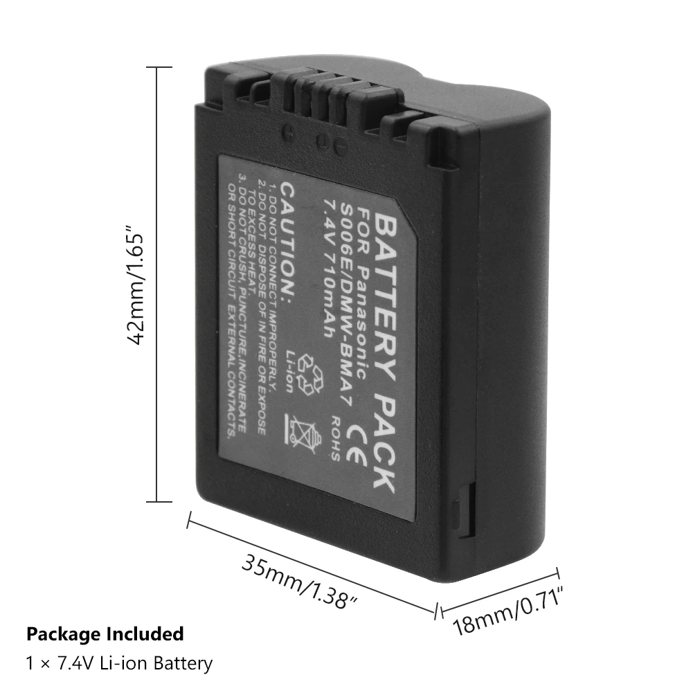 1PCS Перезаряжаемые CGR-S006E DMW-BMA7 Батарея акумуляторная батарея аккумуляторов для цифрового фотоаппарата Panasonic DMC-FZ30 DMC-FZ35 FZ38 FZ50 FZ7 DMC-FZ7-K DMC-FZ7EF-S - Цвет: 1PCS