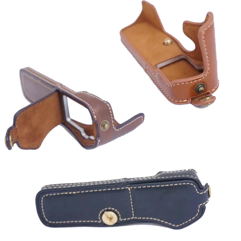 

New PU Leather Camera Case Bag Half Body for Olympus EM5 II OMD EM5-II EM5 Mark II Bottom Cover Open battery