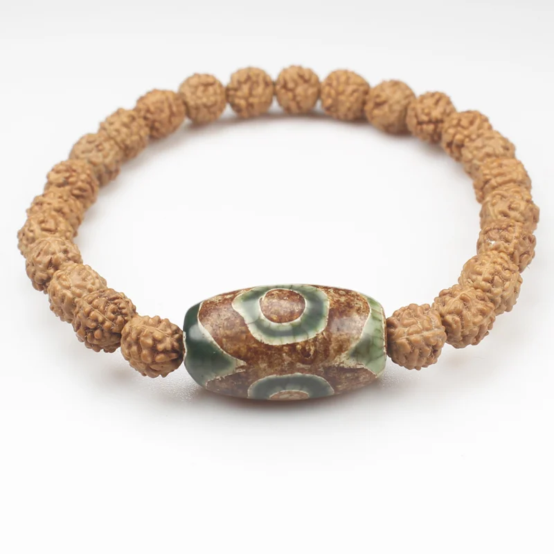 Браслеты ручной работы Dzi agates & Rudraksha Bodhi|Бусины| |