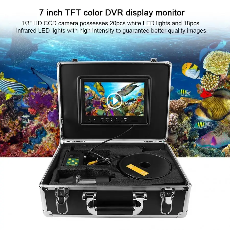 100 м 7in LCD подводная рыболовная видеокамера DVR система 360 градусов вращающийся