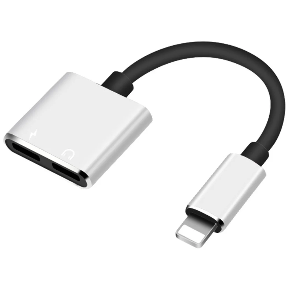 2 в 1 зарядное двойное освещение аудио адаптер для iphone X 8 Plus IOS 11 12 мини разъем