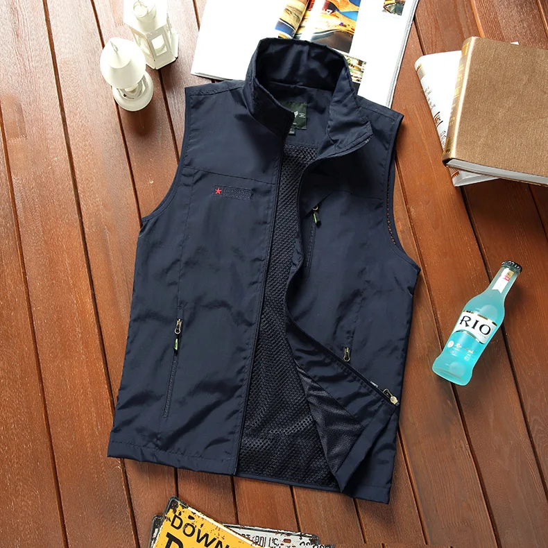 Жилетка мужская сетчатая с множеством карманов тонкая дышащая Классическая