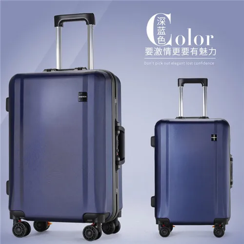 1 piece dark blue CHENGZHI 2" 22" 2" 26" дюймов Ретро алюминиевая рама чехол на колёсиках чехол на колесиках дорожный костюм чехол на колесиках - Цвет: 1 piece dark blue