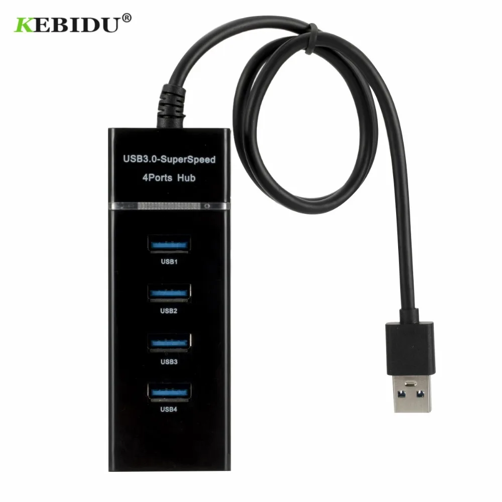 Высокоскоростной концентратор KEBIDU 4 порта USB 3 0 разветвитель для настольных ПК