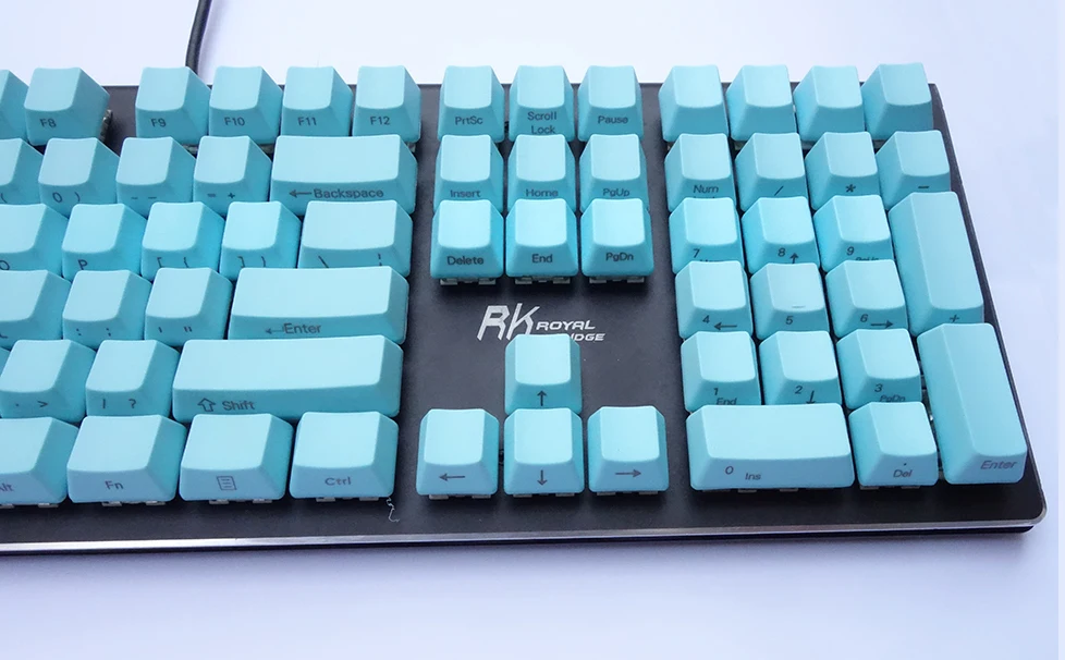 Колпачки клавиш OEM светло голубые толстые PBT раскладка ANSI верхняя печать боковая