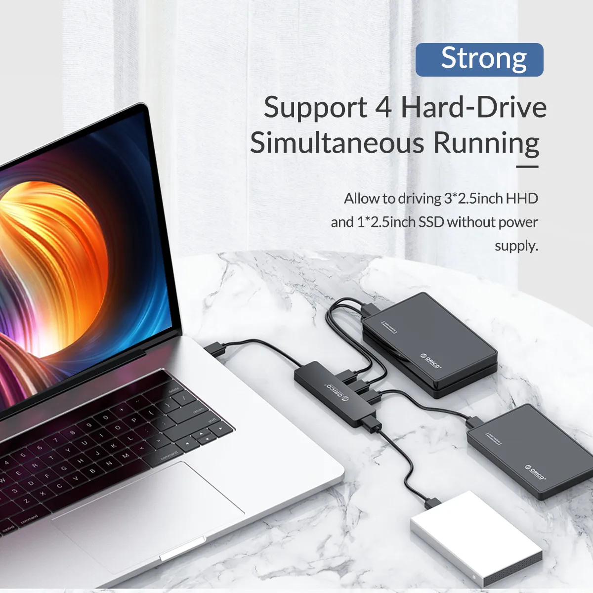 ORICO высокоскоростной 4 порта USB 3,0 концентратор с портом питания USB2.0 сплиттер OTG адаптер для iMac ноутбука Аксессуары для настольных ПК