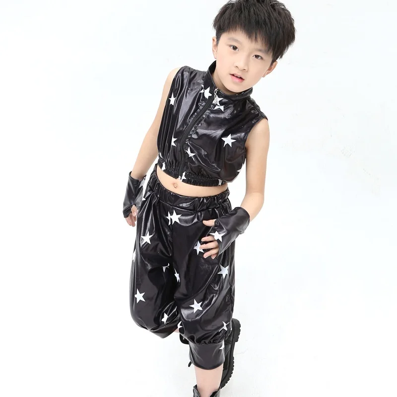 Children's Bright Modern Jazz Dancewear Costumes Boys Hip Hop dance Tops+Pants |