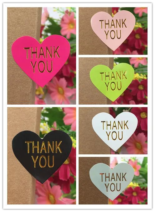 200 шт. бумажные наклейки Thank You самодельные подарочные коробки/пакеты