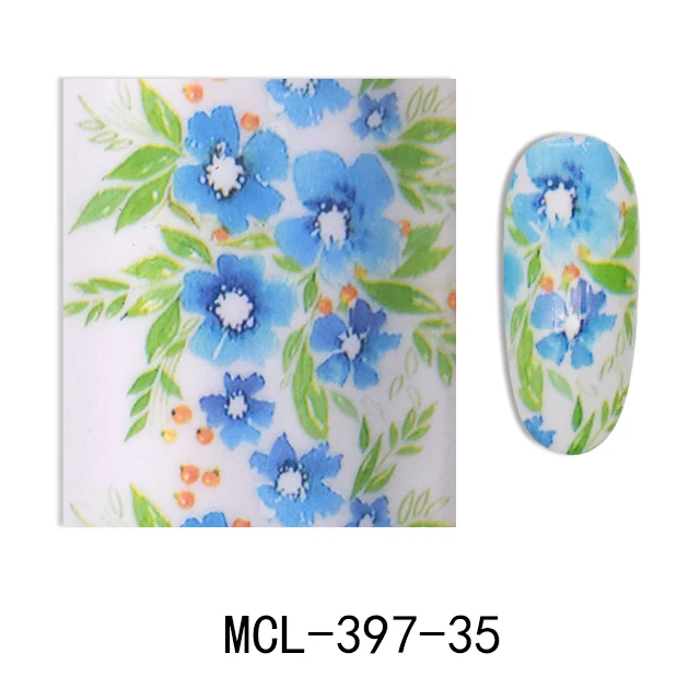 MCL-397-35 5 шил/лот 4*100 см Фольга для ногтей наклейки-лак 68 дизайнов цветок Передача Фольга для ногтей Переводные картинки слайдеры Маникюр Искусство Инструменты для украшения - Цвет: MCL-397-35