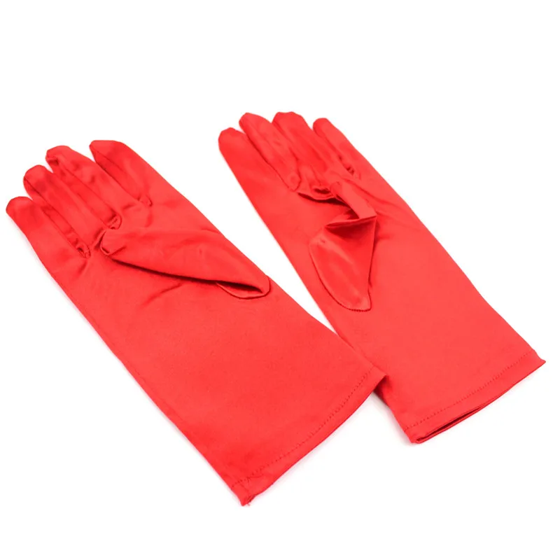 Короткие перчатки с пальцами модные женские атласные вечерние для одежды