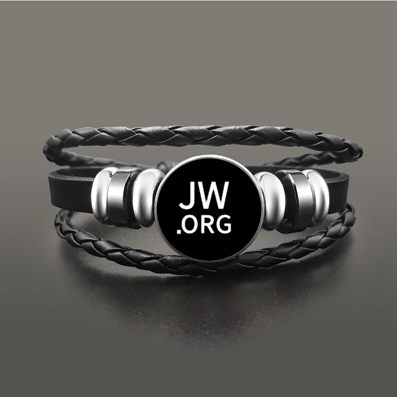 JW. Орг кожаный браслет иеговиста JW Стекло кабошон браслеты с кнопками для Для