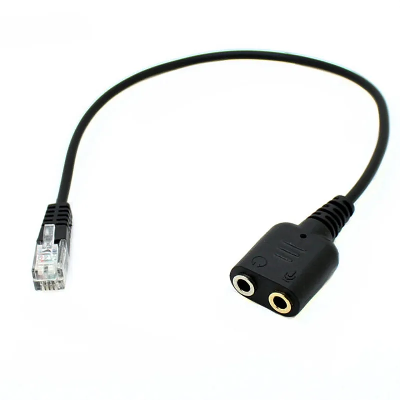 Переходник для ПК и гарнитуры 4P4C, RJ9/RJ10/RJ22, два разъема 3,5 мм, наушники с микрофоном на разъем RJ9, для настольного телефона