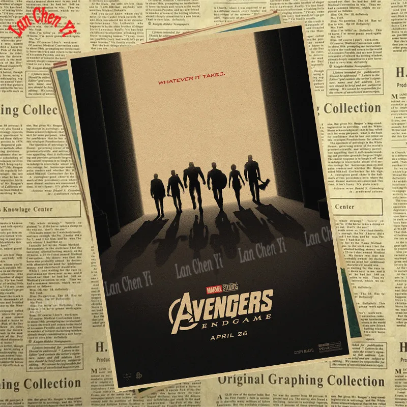 Marvel Фильм Мстители: эндшпиль крафт-бумага плакат художественный напечатанный номер живопись наклейки на стену