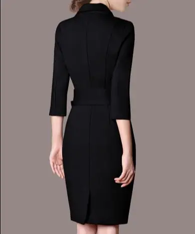 Женское зимнее офисное платье 2018 Новое модное Европейское Брендовое сексуальное