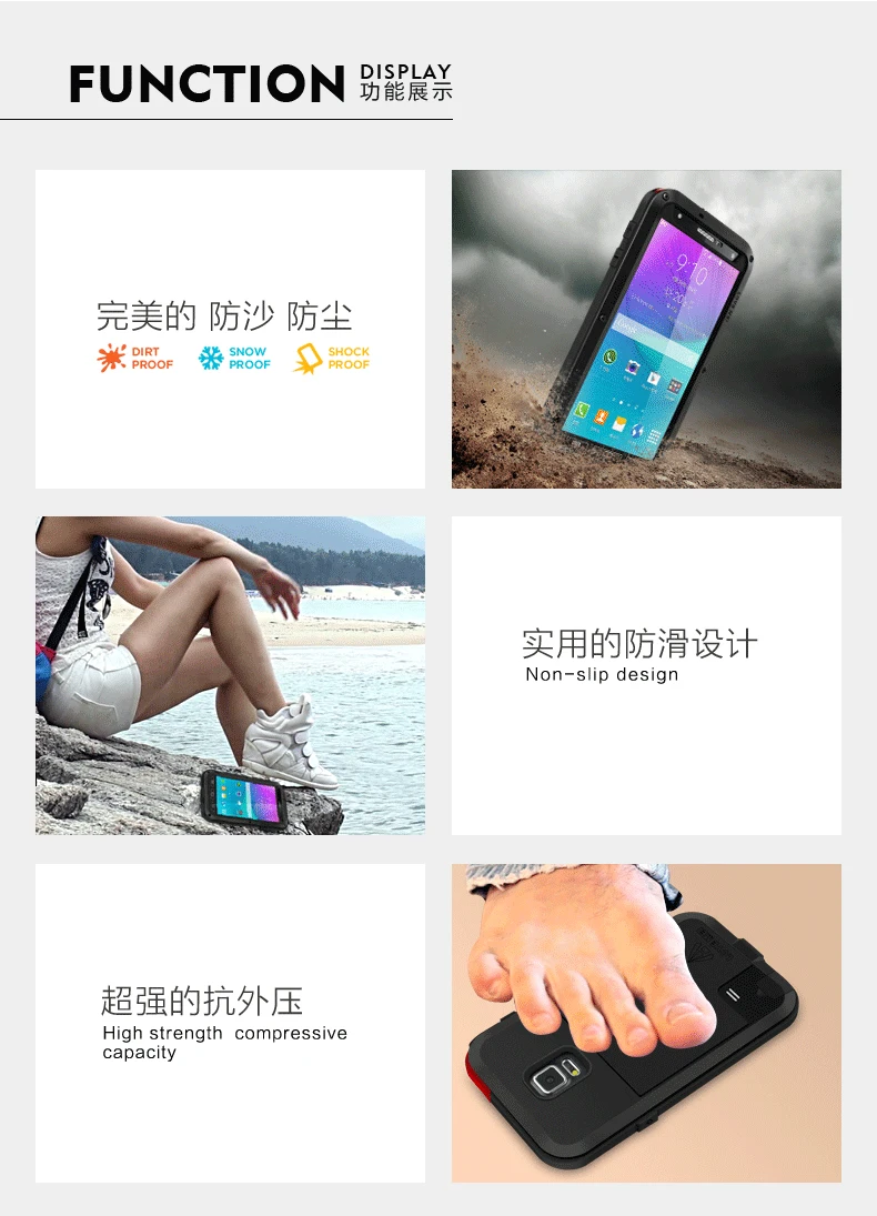 Для samsung GALAXY Note 3/N9000 чехол LOVE MEI Шок Грязь Доказательство водостойкий