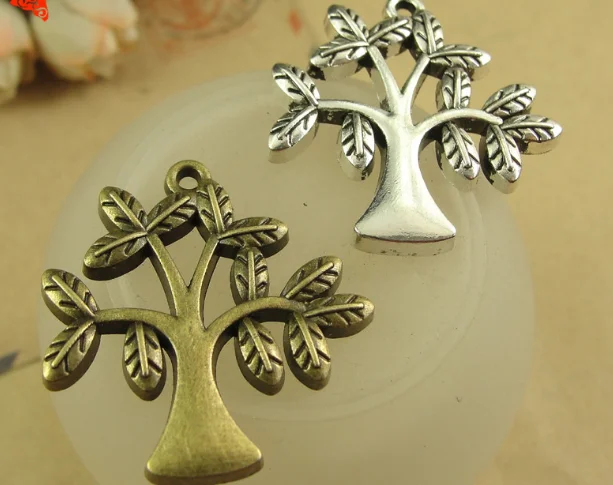 

40pcs charm tree pendants 33*32MM 4.2g Antique silver bronze Accessories Handmade earrings bracelet necklace Jewelry Making DIY