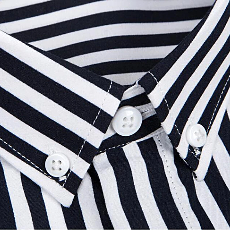 T-bird рубашка Для мужчин одежда 2018 новая полосатая с длинным рукавом платье Тонкий