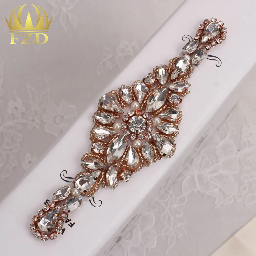 (30 шт.) оптовая продажа хрустальные камни и Хрустальная роза аппликация Золотая