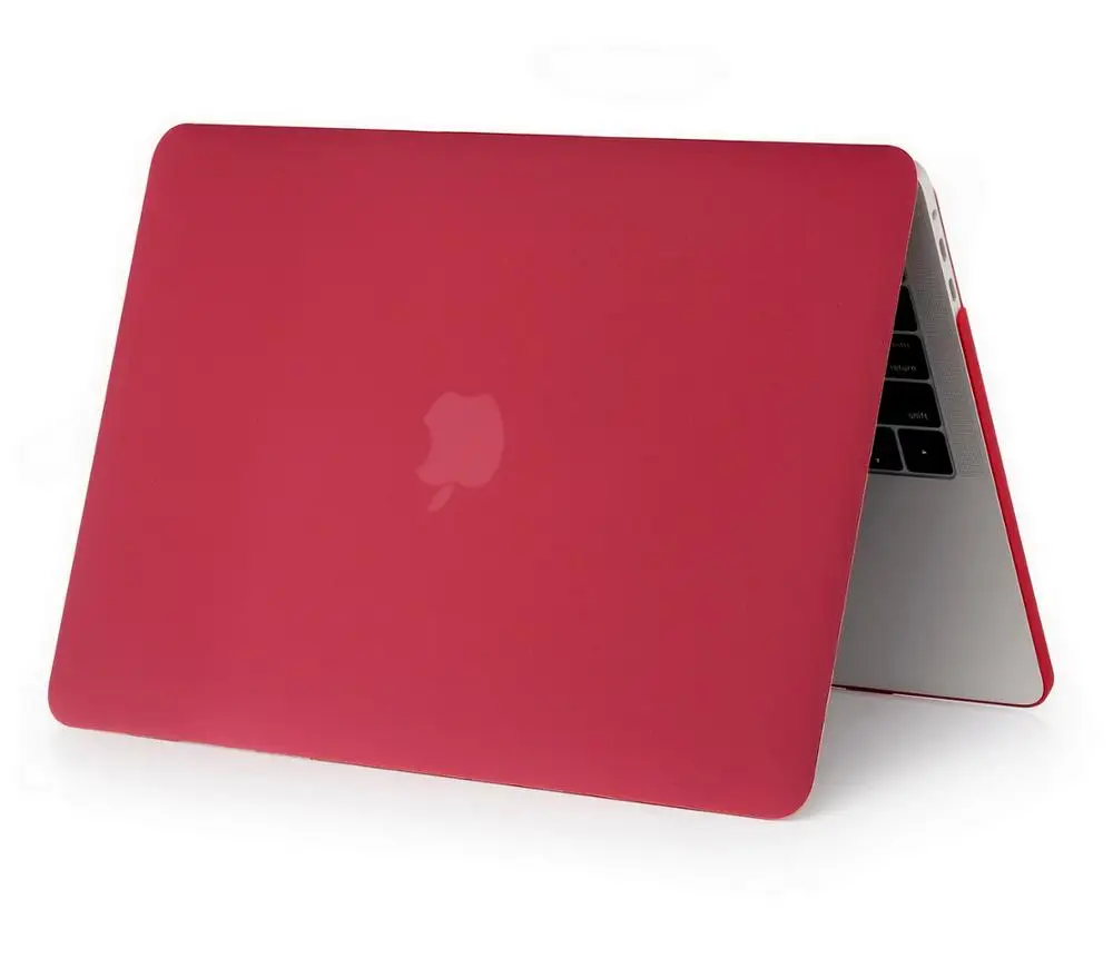 Zaiwj кейс для ноутбука, лэптопа для MacBook Air 13 11 Pro retina 12 13 15 Новые Pro 13 15 дюймов с сенсорной панелью+ Пылезащитная Резина - Цвет: Matte jiu Red F C
