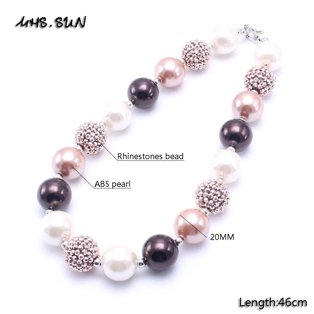 MHS.SUN Baby Girls Cute Beads Necklace Kids Chunky Bubblegum Fashion Children Toddler Jewelry Handmade Gifts | Украшения и