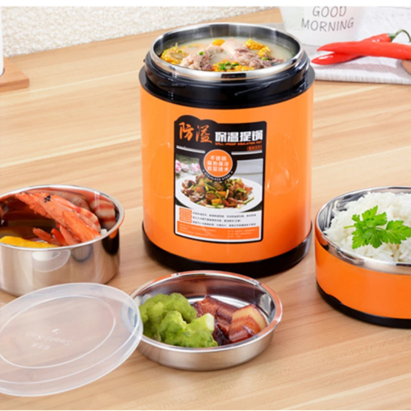 Keep the temperature lunch box New large capacity stainless steel bento Portable convenient food Container healthy | Дом и сад