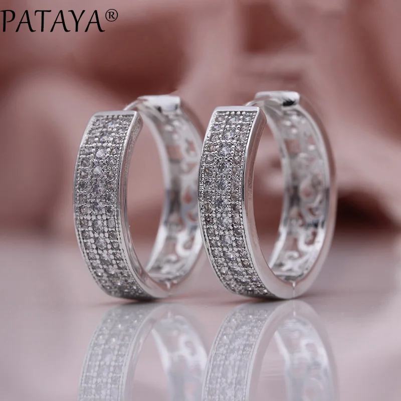 Новые полые круглые серьги PATAYA женские Модные Изящные ювелирные изделия для
