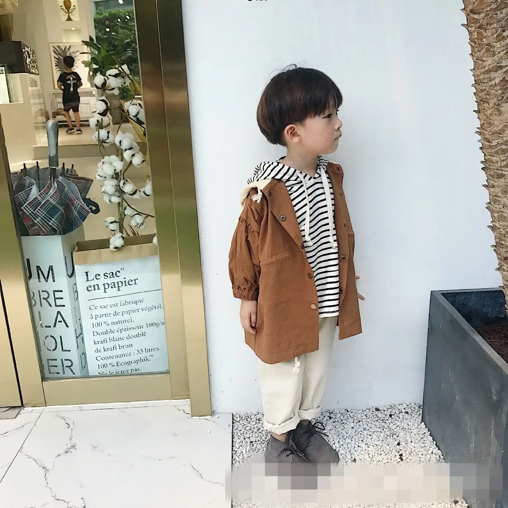 2018 Детское пальто с капюшоном Осенняя мода Детская трендовая Куртки одежда | Мать