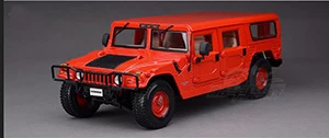 Красный 1/18 масштаб Hummer H1 красный и черный Внедорожник король литой автомобиль модель подарки коллекции игрушки для мальчиков - Цвет: Красный