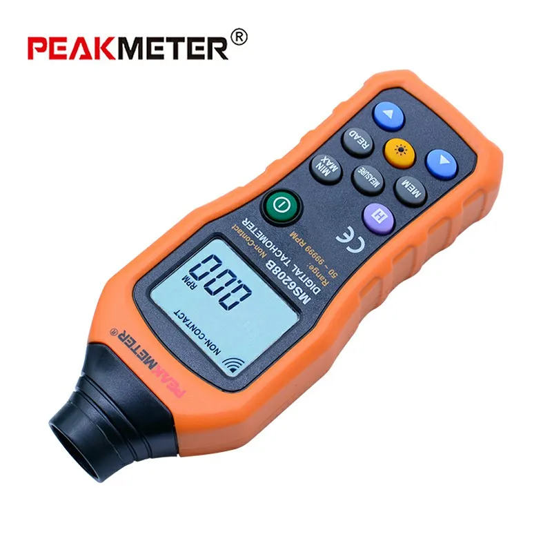 Цифровой Бесконтактный тахометр PEAKMETER PM6208B измеритель оборотов в минуту