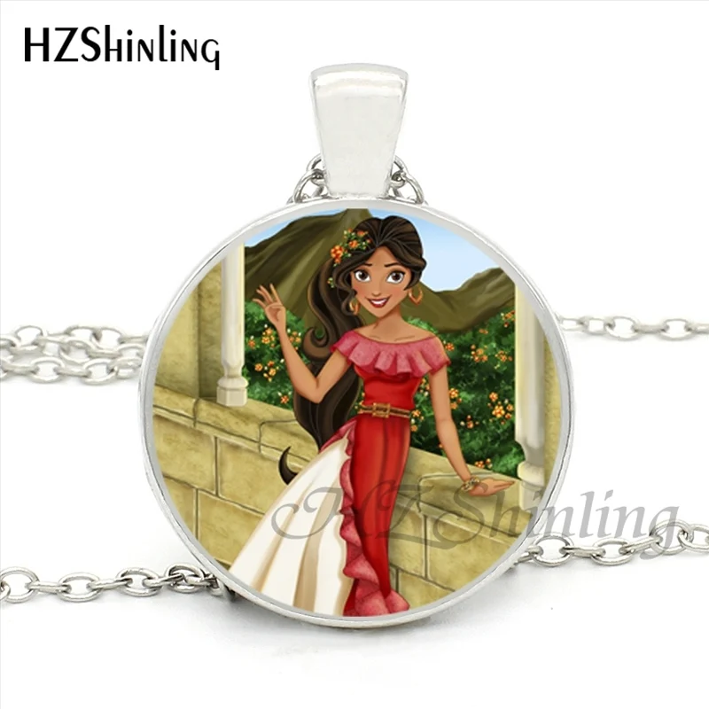HZ1-ожерелье Elena of Avalor, художественное латам, ожерелье принцессы Елены, стеклянное круглое ожерелье s для девочек и женщин, мини-001 - Окраска металла: 9