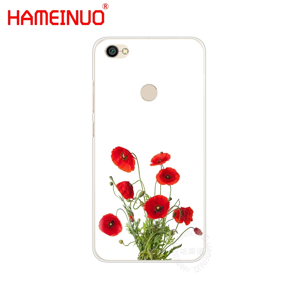 HAMEINUO Красный мак цветочный узор чехол для телефона Xiaomi redmi 5 4 1 1s 2 3 3s pro PLUS note 4X 4A