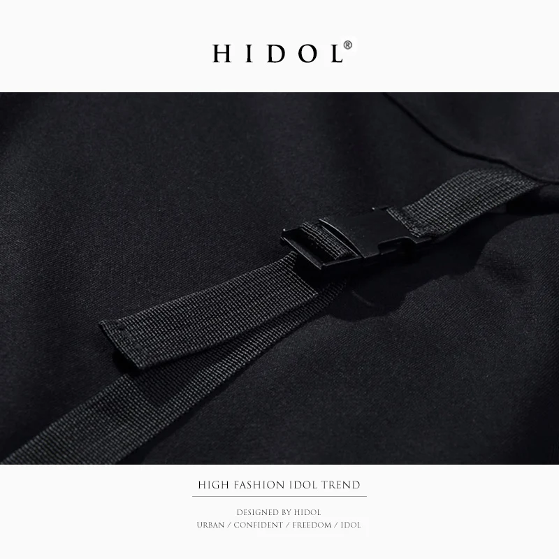 Oversize Военная Униформа флисовая толстовка ленты с карманом на молнии красный Swag