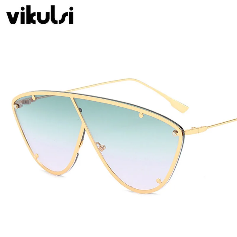 Унисекс Ретро в форме кошачьих глаз большие женские очки оправа Oculos De Sol Feminino роскошные женские брендовые дизайнерские солнцезащитные очки для мужчин - Цвет линз: E186 gold green