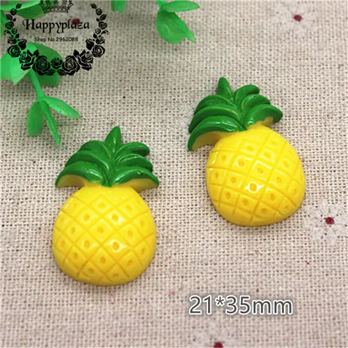 pineapple 10pcs 10 шт. милые новые различные фрукты из смолы имитация миниатюрный еда искусство Flatback Кабошон DIY ремесло украшения - Цвет: pineapple 10pcs