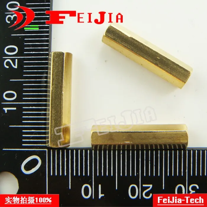 

10pcs/lot M3*20mm double-pass copper pillars M3 Hexagonal copper column Hardware Fasteners Bolts
