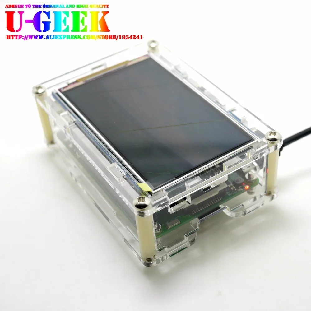UGEEK Raspberry Pi High PPI 3 5 дюймов 800*480 TFT экран + акриловый чехол для 3B 2B B | Поддержка IR Kali|kit