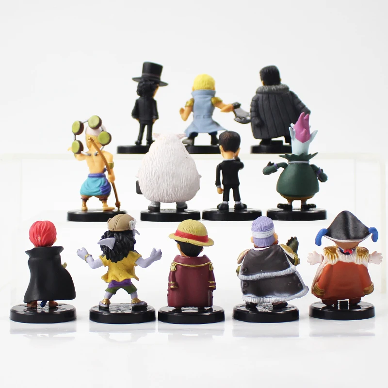 

12pcs/Lot One Piece Captain Figures Luffy Shanks Enel Crocodile Buggy Moria Lucci Arlong Krleg Model Toys
