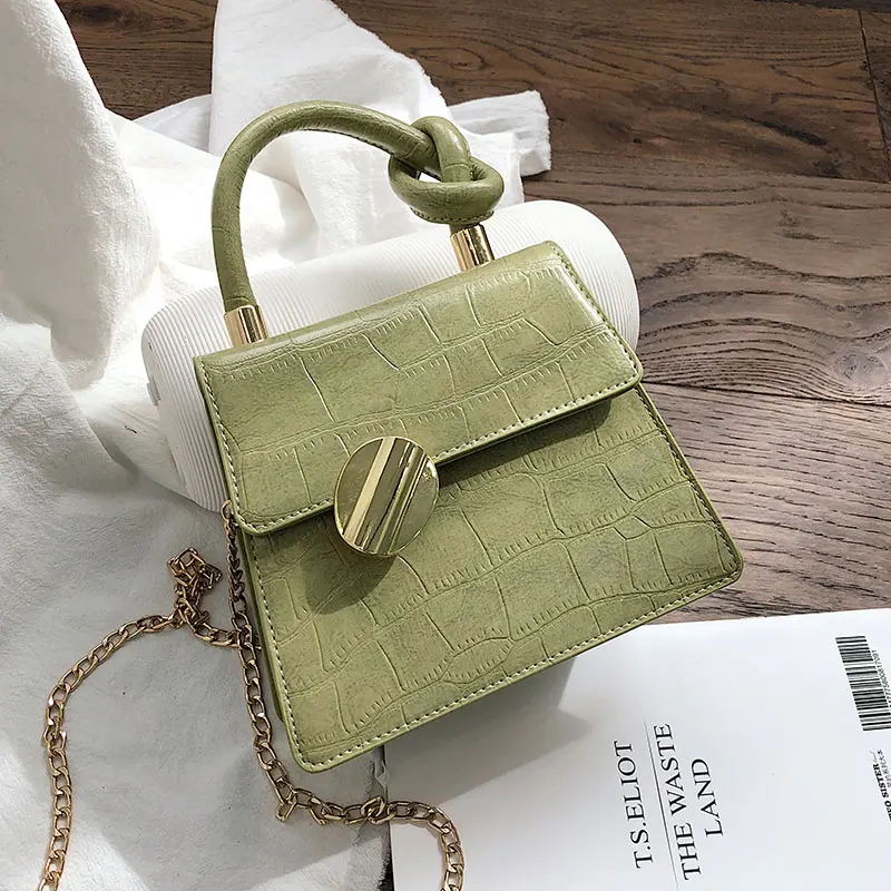 Matcha/зеленые женские сумки через плечо с крокодиловым узором 2019 маленькая сумочка
