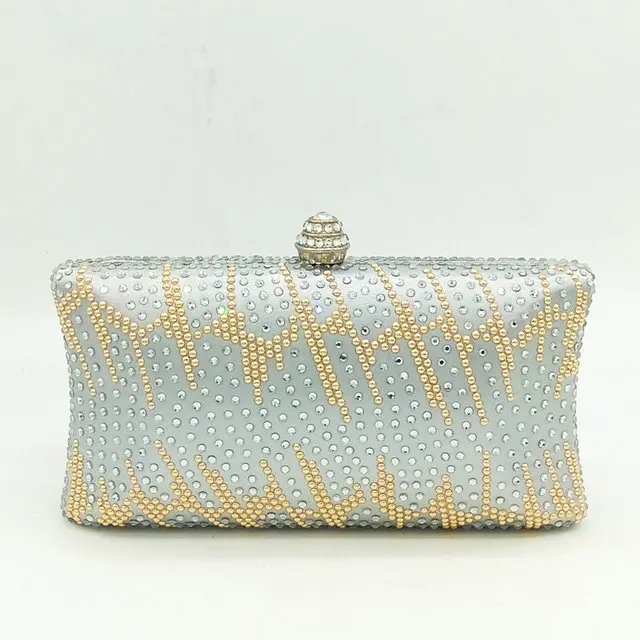 Silver Crystal Bag Бутик De FGG желтый алмаз женские клатчи Свадебные Minaudiere сумки Хрустальная вечерняя сумочка Свадебные вечерние сумочка - Цвет: Silver Crystal Bag