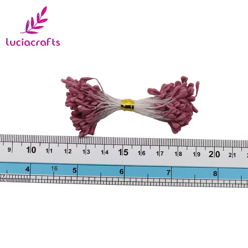 Lucia crafts 900 шт./лот 3 мм Смешанные 9 цветов матовый двойной цветок с головками stamen pistil торт украшения для самодельного изготовления C1203