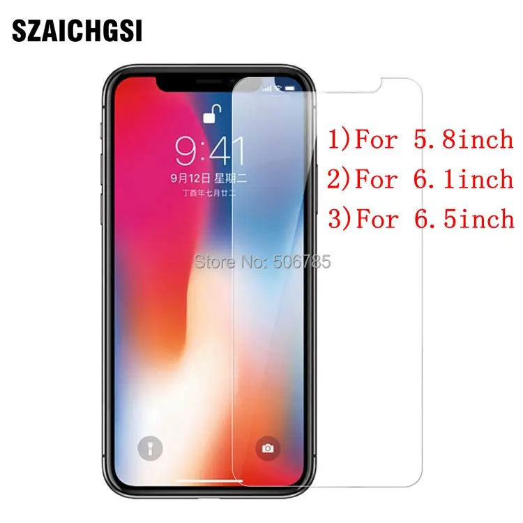 SZAICHGSI 200 шт. прозрачное закаленное стекло для защиты экрана iphone xs xr max 5 8/6 1/6 дюймов