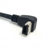 100 шт./лот IEEE 1394 1394a Firewire 400 6pin 90 градусов вниз прямоугольный до прямой кабель для