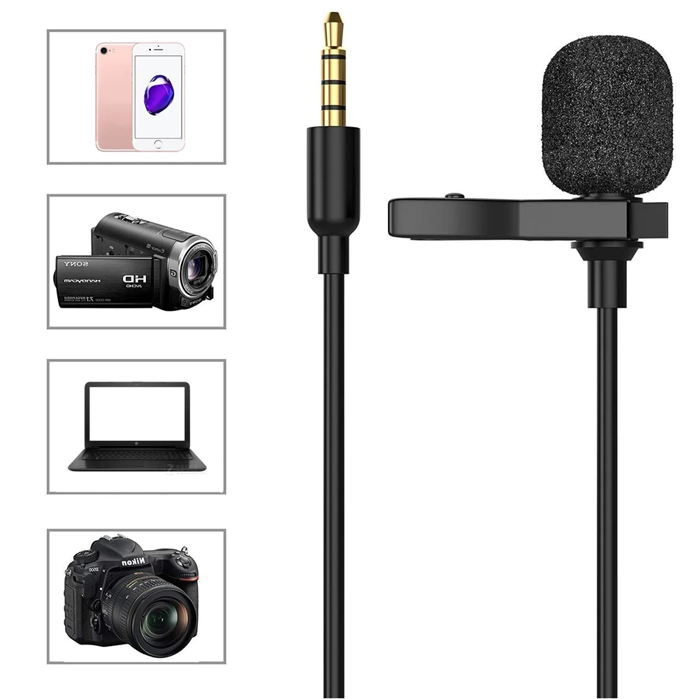 9pcs/set 3.5m Long Cable Omnidirectional Metal Microphone 3.5mm Tie Clip Mini Audio Mic for Speech Lectures Meeting |